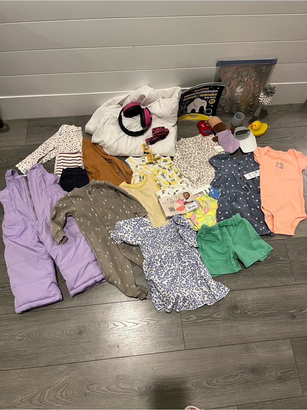 Mixed Baby Toddler Clothing Bundle 0-24M- Pastel Lavender, Green, Peach, Floral